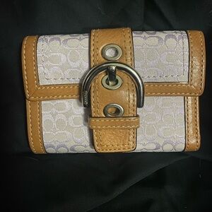 Coach Soho Lavendar and Tan Signature Wallet